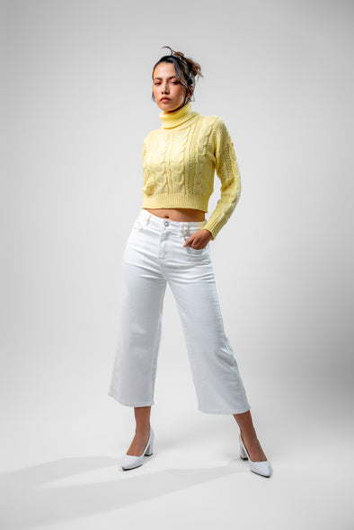 Saco Cuello Alto Trenza Amarillo Veintidós | Alegría y Estilo