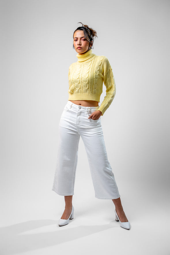 Saco Cuello Alto Trenza Amarillo Veintidós | Alegría y Estilo