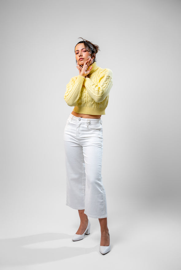 Saco Cuello Alto Trenza Amarillo Veintidós | Alegría y Estilo