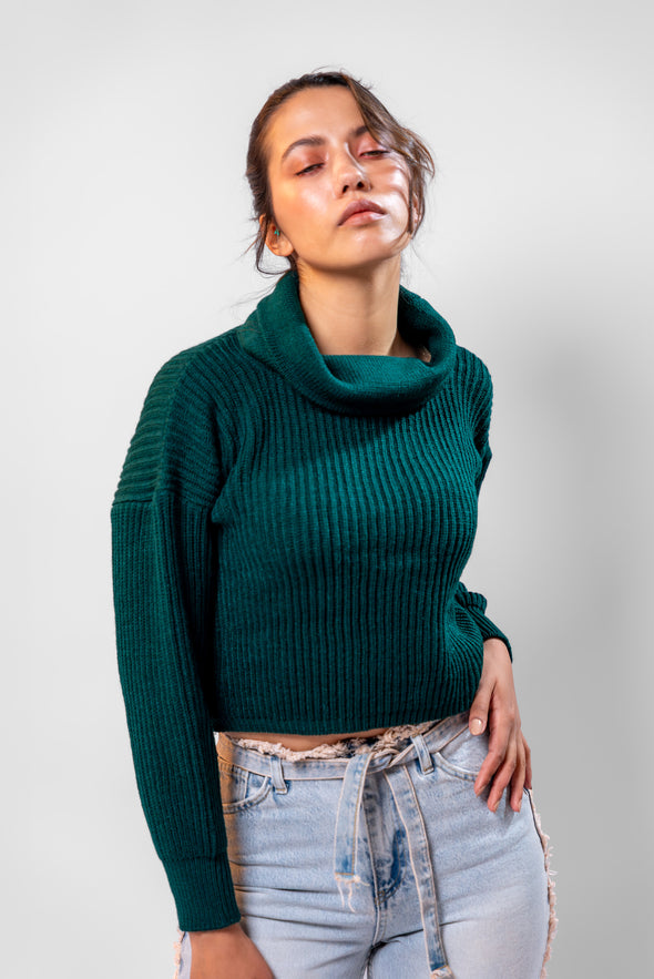 Saco Cuello Alto Rayas Verde Veintidós | Estilo Sofisticado