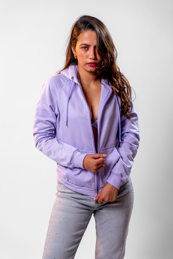 Hoddie Abierto Lila Veintidós | Toque de Color y Comodidad