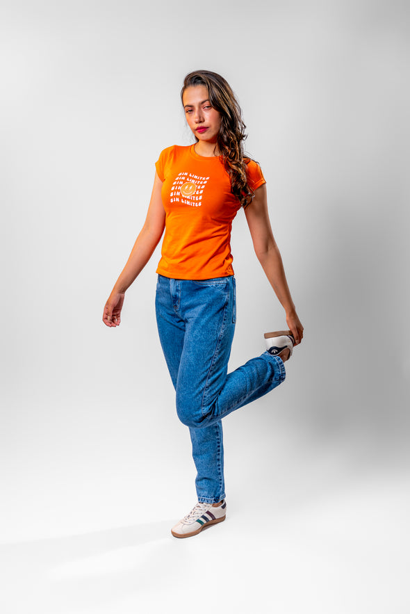 Camiseta Naranja "SIN LIMITES" Veintidós