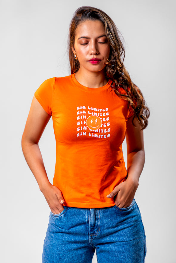 Camiseta Naranja "SIN LIMITES" Veintidós