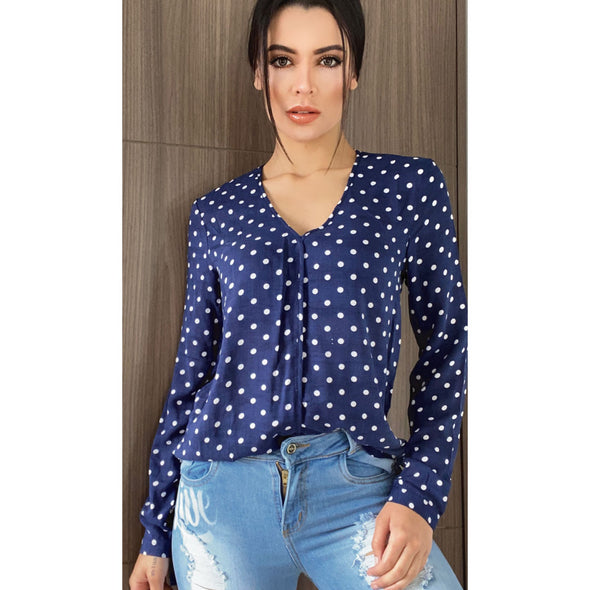 Blusa Larga Puntos