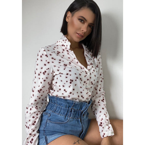 Blusa manga larga flores