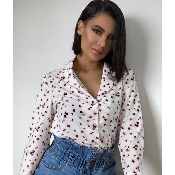 Blusa manga larga flores